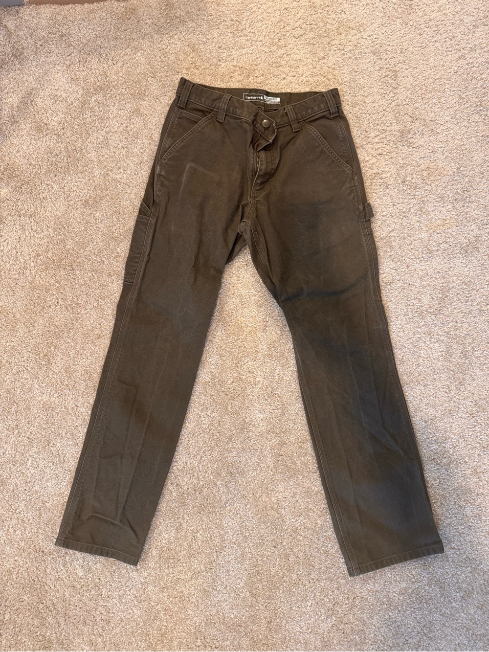 Carhartt Men's Dark Green Cargo Work Pants